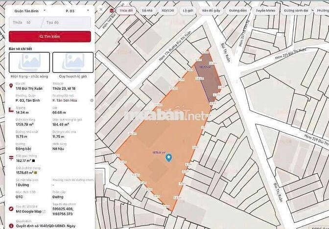 Quỹ Đất Số 180 Bùi Thị Xuân, P3, Tân Bình (P. Tân Sơn Hòa, Tp.HCM)