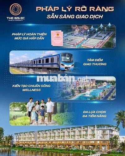 The 826EC: Đất nền sổ đỏ liền kề KCN Long Hậu, cảng Hiệp Phước