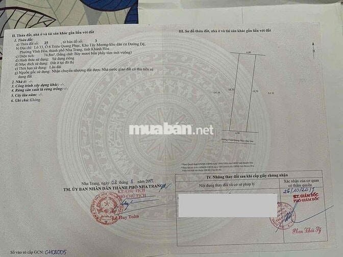 Bán Đất Mặt Tiền Triệu Quang Phục Hướng Nam Sạch Đẹp