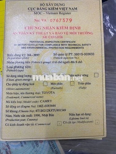 Toyota Camry 1996  - 9999 km
