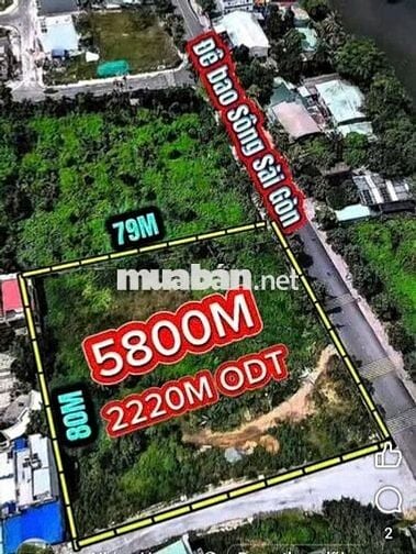 🏞️ BÁN ĐẤT VIEW SÔNG SÀI GÒN – 5.800m² – GIÁ 267 TỶ