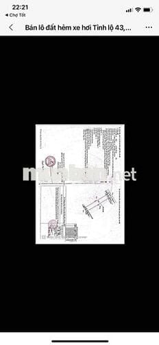 Bán lô đất tỉnh lộ 43 phường Bình Chiểu tp Thủ Đức