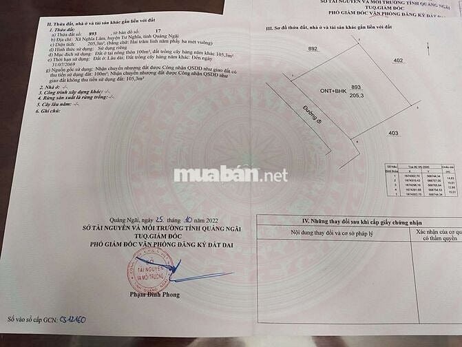 Bán 3 lô đất liền kề Tư Nghĩa Quảng Ngãi