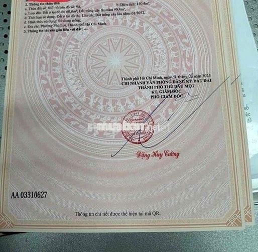 ĐẤT PHÚ HOÀ KHU 3. 1/ NGUYỄN THỊ MINH KHAI VÀO 200m NHỰA 4M THÔNG