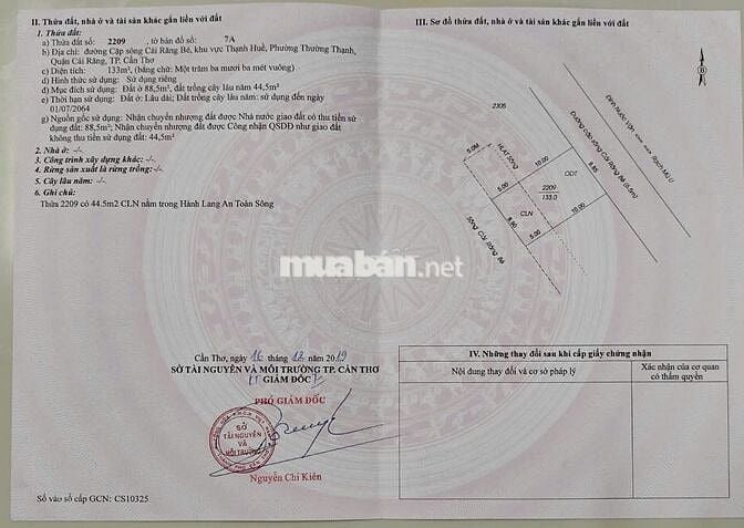 Bán đất thổ cư có nhà cấp 4 khu