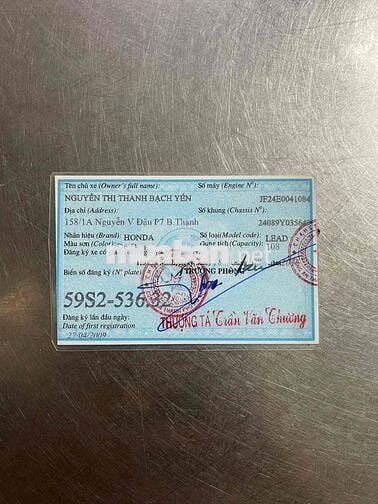 LEAD Fi 2009 CÓ HỖ TRỢ GÓP NỢ XẤU OK CÓ ĐỖI XE