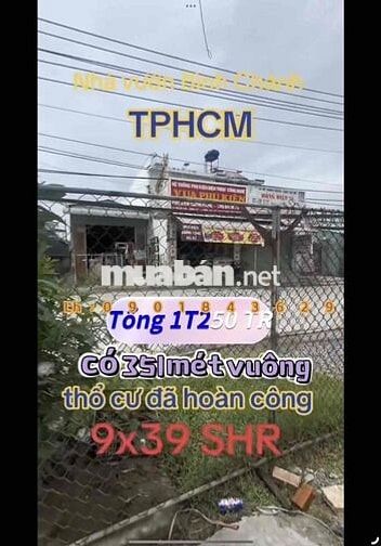 Bán Nhà PHƯỜNG 7 Bình Chánh 9 x 39 SHR