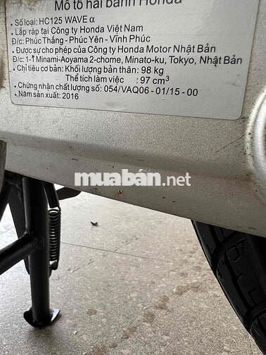Thanh lý Wave 100/2016 chất xe zin mộc . Máy móc z