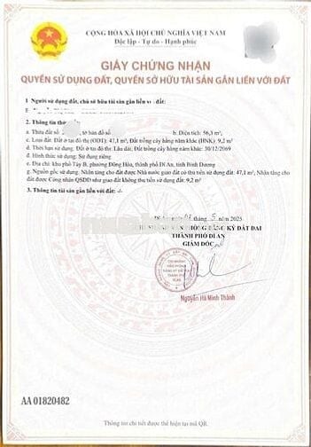 Đất gần BigC GO, phường Đông Hòa, Tp Dĩ An.
