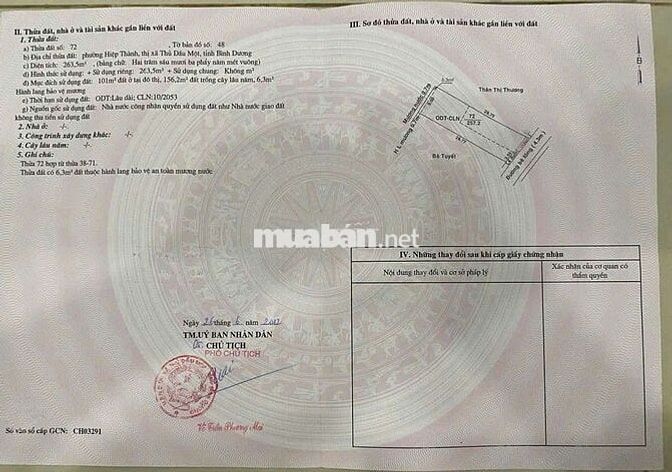 🔥Bán  Lô Đất Vàng  Hiệp Thành–263m², Mặt Tiền Đẹp, Giá  7.2 Tỷ TL🔥