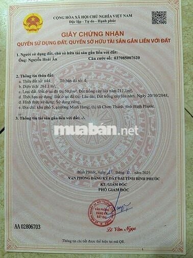 Chú mình nhờ mình đăng bán đất gần khu CN minh hưng 3 cần bán nhanh