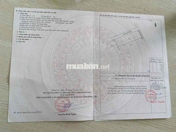 Bán lô đất góc 2 mặt tiền xã lộ 25 , Thống nhất , Đồng Nai