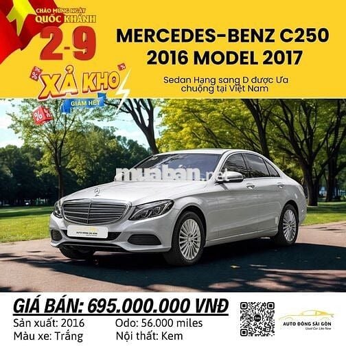 Mercedes Benz C250 Model 2017 Xe cá nhân 1 chủ