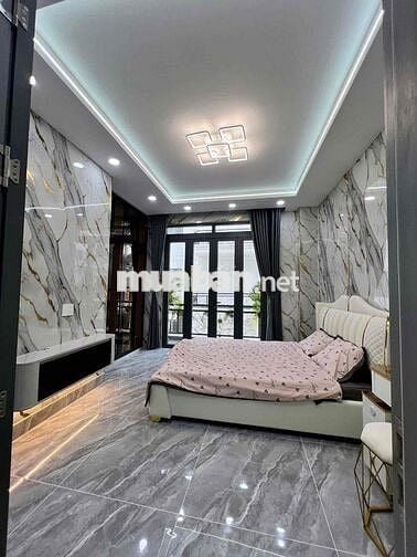 Nhà Phố Mới Xây Như Citylank Giá Rẻ DT 220m2 1Trệt 1Lửng 3Lầu 5Pn 5Wc