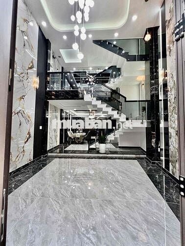 Nhà Phố Mới Xây Như Citylank Giá Rẻ DT 220m2 1Trệt 1Lửng 3Lầu 5Pn 5Wc