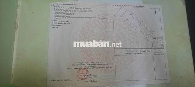 Bán đất chính chủ khu tái định cư long bình Sổ đỏ thổ cư 75,6m2