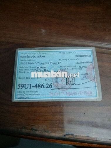 Cần bán chiếc Wave a 100 giấy tờ đầy đủ