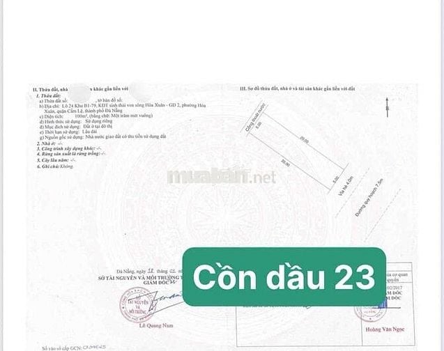 Cồn đâu 23 lô 24 vs 25 kẹp vệt cây xanh . Giá 13 tỷ, đông nam