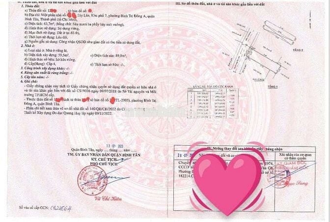 BÁN ĐẤT TẶNG DÃY TRỌ 5 PHÒNG. DT. 63,7M2 - 4 X 16.2, GIÁ 3.8 TỶ