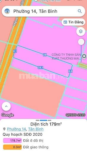 Hẻm 8m Trường Chinh P14 - 179m2( 6.5 x 28 ) giá rẻ, QH xây Hầm 7 Tầng 