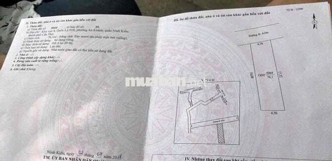 Bán Nền Đẹp - giáp đường B29 KDC 91B, An Khánh (Tân An mới) TP Cần Thơ