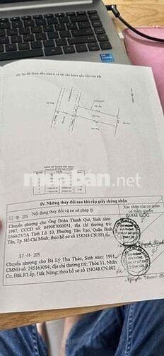 Đất sổ đỏ Chính Chủ khu dân cư Hồ Văn Long Tân Tạo Bình Tân
