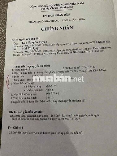 Bán Nhà Đất Đường Đồng Nai Nha Trang Khánh Hoà