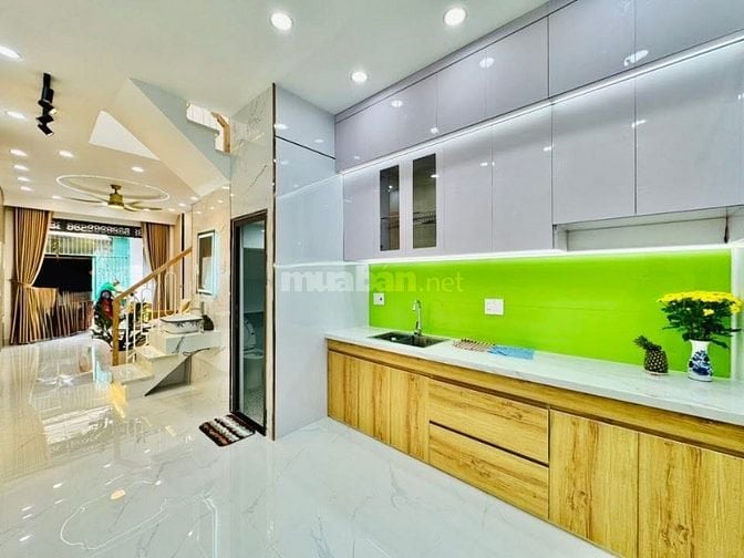 Nhà 1 lầu tuyệt đẹp Cao cấp hẻm xe hơi 1 trục cách MT Quang Trung 40