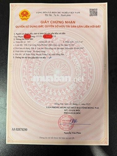 Chính chủ bán đất 5x25m, mặt tiền đường Trạm Y Tế, Xuân Hiệp – Sổ r