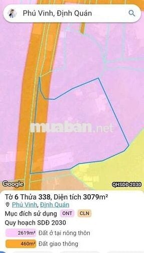 Phú Vinh - Định Quán - Đồng Nai
-Diện tích 3000m2 có 300m2 thổ cư