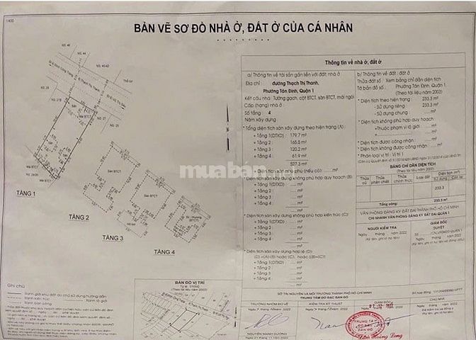 Bán biệt thự Phường Tân Định, Thạch Thị Thanh, dt lớn 233m², 125 tỷ
