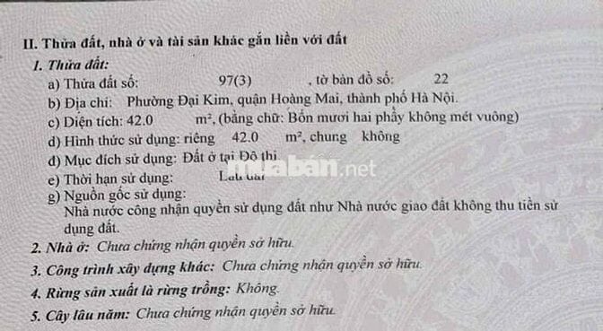 Chính chủ bán nhà 5 tầng 42m mặt phố số 82 Đại từ- Linh đàm-Hn-