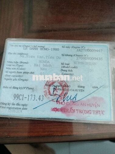 Cần bán chiếc super 110 giấy tờ đầy đủ