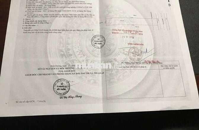 Bán đất mặt tiền DT 743: 2249m2 ( đất SKC trả tiền 01 lần )