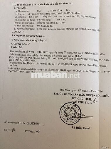 Đất đẹp Hóc Môn 138m2 full thổ, sổ riêng, xây dựng ngay – giá 750Triệu