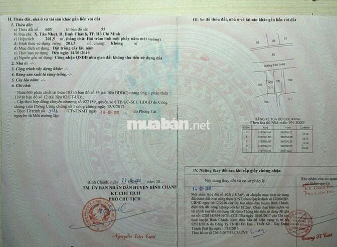 Đất thổ cư 8*25 mặt tiền đường nhựa tân long