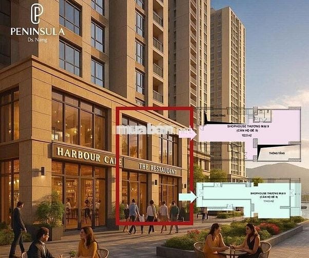 Sở Hữu Ngay Shop Khối Đế Peninsula Mặt Tiền Sông Hàn-Vị Trí Kim Cương