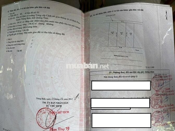 CẦN BÁN LÔ ĐẤT TẠI KHU TÁI ĐỊNH CƯ TRƯỜNG TRUNG CẤP CSGT THĂNG BÌNH
