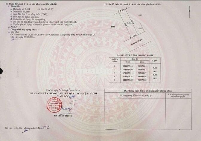 Bán gấp 10 nền đất trong KDC ở  xã Tân Phú Trung giá 1 tỷ 9 sổ sẵn
