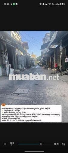 📍Nhà đẹp Bình Tân Giáp Tân Phú , 5phút – 🏡4 tầng 4PN, giá 5.5 tỷ TL 🔸