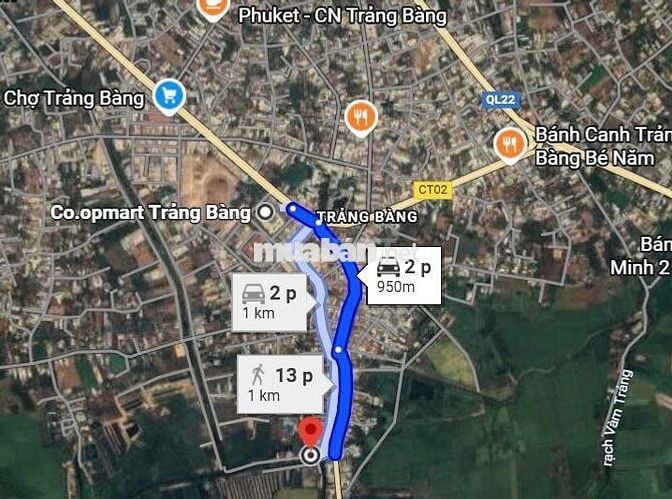 Bán đất trung tâm TX trảng bàng 340m2 giá 595tr cạnh chợ trảng bàng
