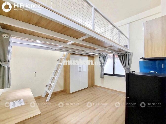 CĂN HỘ GÁC FULL NỘI THẤT CAO CẤP CÓ MÁY GIẶT RIÊNG CHỈ TÍNH ĐIỆN NƯỚC