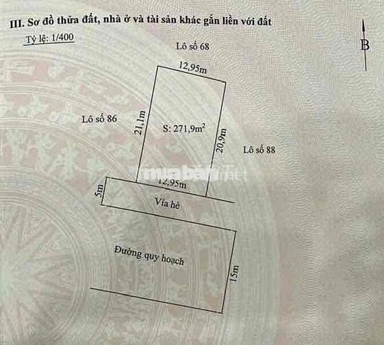 Bán đất Biệt thự Phúc Lộc 2 lô liền kề Đường 25m Tây Nam