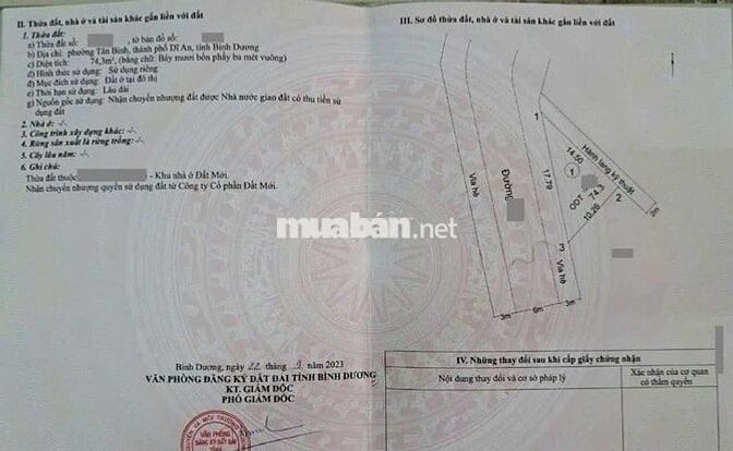Đất kdc Đất mới phường Tân Bình Tp Dĩ An