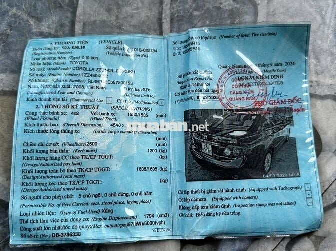 Cần bán Toyota Altis 2008