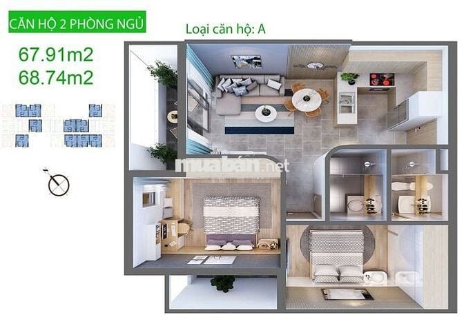 Bán aurora view q1 và bến bình đông 1pn giá 1860,2pn giá 2700,3pn 3000
