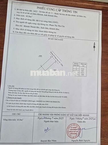 Nhà Diên An gần Võ Nguyên giáp 300m, cách NhaTrang 6km Dt 64M chínhchủ