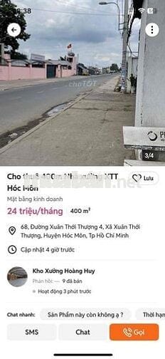 Cho Thuê Kho Xưởng Hóc Môn mặt tiền
