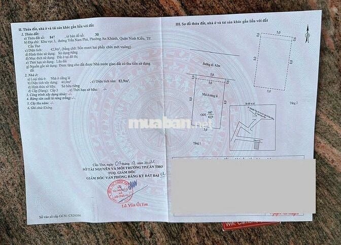 Bán gấp Nhà Trệt Lầu hẻm 567 Hồ Bún Xáng gần Trường ĐH Cần Thơ giá rẻ
