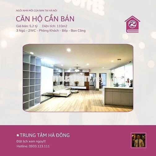 Bán Chung cư 3 Ngủ trung tâm Hà Đông – ở ngay, tiện ích đủ đầy 5,2 tỷ.